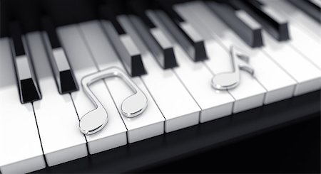 3d illustration black piano with silver notes Stock Photo - Budget Royalty-Free & Subscription, Code: 400-08620450