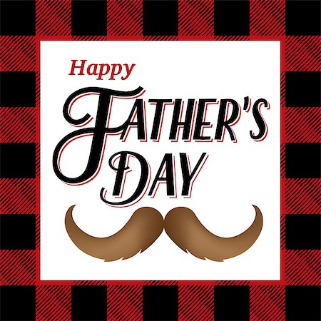 simsearch:400-08966203,k - A Happy Father's Day message with glasses, mustache, and red and black plaid border. Vector EPS 10 available. Foto de stock - Super Valor sin royalties y Suscripción, Código: 400-08620491