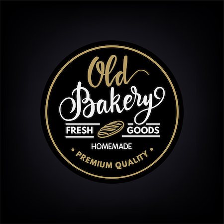 Vintage hand made calligraphical bakery logo, vector illustration Stock Photo - Budget Royalty-Free & Subscription, Code: 400-08620592