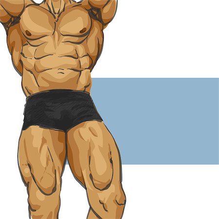 simsearch:400-06099676,k - Fitness muscular man body illustration Foto de stock - Super Valor sin royalties y Suscripción, Código: 400-08620619