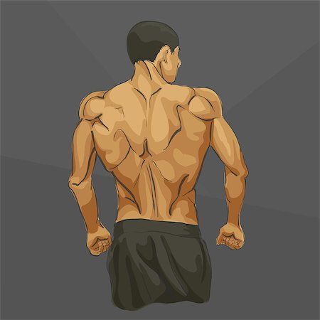 simsearch:400-06099676,k - Fitness muscular man body illustration Foto de stock - Super Valor sin royalties y Suscripción, Código: 400-08620625
