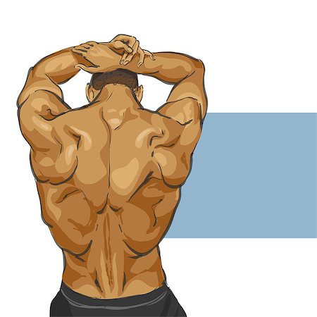 simsearch:400-06099676,k - Fitness muscular man body illustration Foto de stock - Super Valor sin royalties y Suscripción, Código: 400-08620622