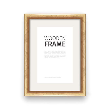 simsearch:400-08621223,k - Wooden rectangle frame maple. Clipping paths included. Stock Photo - Budget Royalty-Free & Subscription, Code: 400-08620643