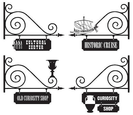 embossed seal - Street signage cultural and historical organizations, antiquity and antiques. Stock Photo - Budget Royalty-Free & Subscription, Code: 400-08620691