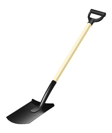 simsearch:400-05717990,k - Photorealistic fiberglass shovel with handle on white background Foto de stock - Super Valor sin royalties y Suscripción, Código: 400-08620834