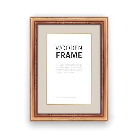 simsearch:400-08621223,k - Wooden rectangle frame with gold. Clipping paths included. Stock Photo - Budget Royalty-Free & Subscription, Code: 400-08620939