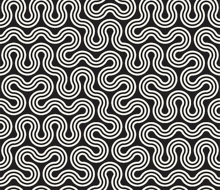 simsearch:400-09045512,k - Vector Seamless Black and White Tangled Round Stripes Geometric Pattern Abstract Background Foto de stock - Super Valor sin royalties y Suscripción, Código: 400-08621074