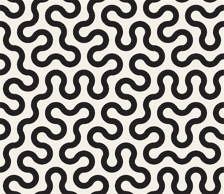 simsearch:400-08415945,k - Vector Seamless Black and White Tangled Round Stripes Geometric Pattern Abstract Background Stockbilder - Microstock & Abonnement, Bildnummer: 400-08621317