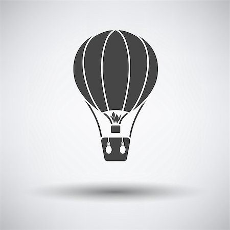 simsearch:400-09090841,k - Hot air balloon icon on gray background with round shadow. Vector illustration. Stock Photo - Budget Royalty-Free & Subscription, Code: 400-08621386