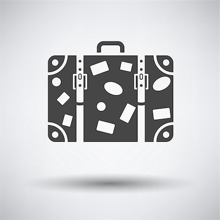 simsearch:400-07498653,k - Suitcase icon on gray background with round shadow. Vector illustration. Foto de stock - Super Valor sin royalties y Suscripción, Código: 400-08621406