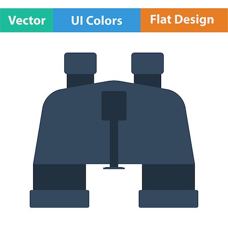 simsearch:400-08374698,k - Flat design icon of binoculars in ui colors. Vector illustration. Stock Photo - Budget Royalty-Free & Subscription, Code: 400-08621417