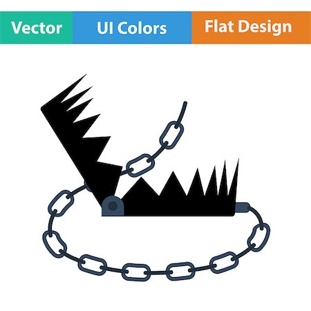 sudden - Flat design icon of bear hunting trap in ui colors. Vector illustration. Stock Photo - Budget Royalty-Free & Subscription, Code: 400-08621429