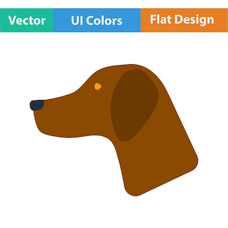 simsearch:400-09158556,k - Flat design icon of hinting dog had in ui colors. Vector illustration. Foto de stock - Royalty-Free Super Valor e Assinatura, Número: 400-08621437