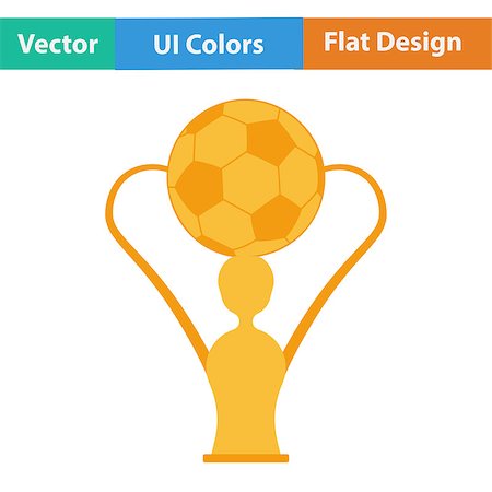 flat soccer ball - Flat design icon of football cup in ui colors. Vector illustration. Stock Photo - Budget Royalty-Free & Subscription, Code: 400-08621455