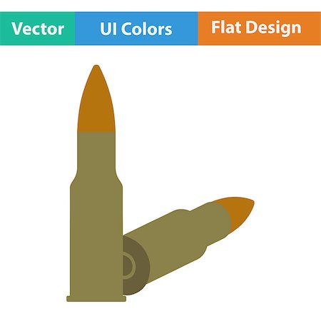 simsearch:400-08572725,k - Flat design icon of rifle ammo in ui colors. Vector illustration. Foto de stock - Super Valor sin royalties y Suscripción, Código: 400-08621453