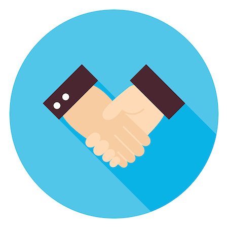 simsearch:400-08289045,k - Business Handshake Circle Icon. Flat Design Vector Illustration with long Shadow. Teamwork and Work Relationships Stock Photo - Budget Royalty-Free & Subscription, Code: 400-08621620