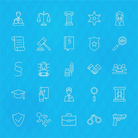 simsearch:400-08624071,k - Law and Justice Line Icons Set over Polygonal Background. Vector Set of Modern Thin Outline Lawyer and Attorney Items. Stock Photo - Budget Royalty-Free & Subscription, Code: 400-08621637