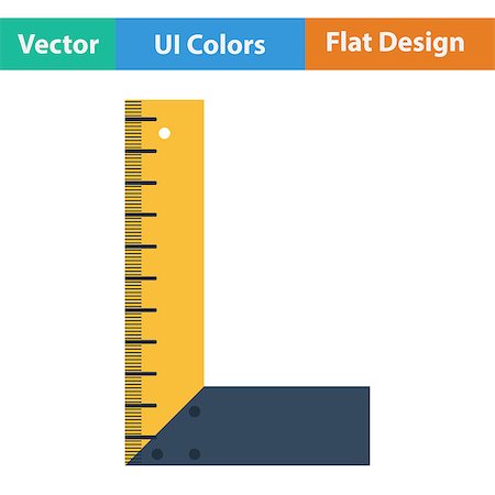 silhouette as carpenter - Flat design icon of setsquare in ui colors. Vector illustration. Stock Photo - Budget Royalty-Free & Subscription, Code: 400-08621780
