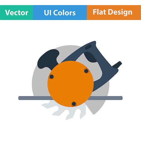 simsearch:400-03909659,k - Flat design icon of circular saw in ui colors. Vector illustration. Stockbilder - Microstock & Abonnement, Bildnummer: 400-08621794