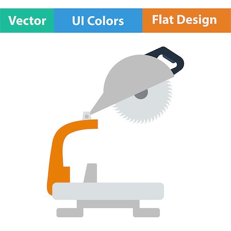 simsearch:400-08531083,k - Flat design icon of circular end saw in ui colors. Vector illustration. Stock Photo - Budget Royalty-Free & Subscription, Code: 400-08621791