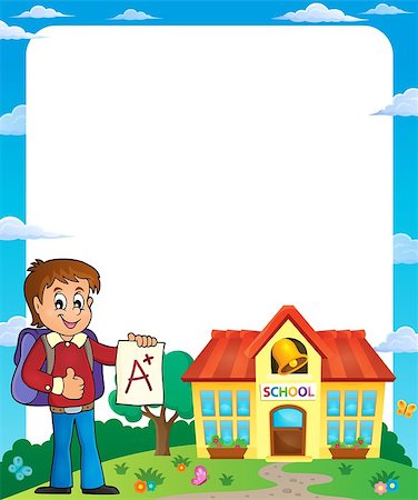 school result - Frame with school boy 2 - eps10 vector illustration. Stock Photo - Budget Royalty-Free & Subscription, Code: 400-08621959