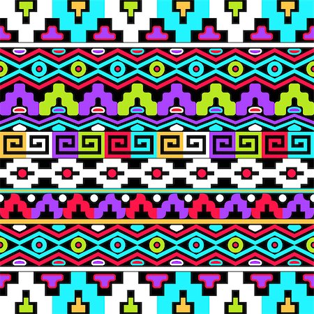 simsearch:400-08626521,k - Colorful vector seamless pattern with aztec ornaments Stock Photo - Budget Royalty-Free & Subscription, Code: 400-08622004