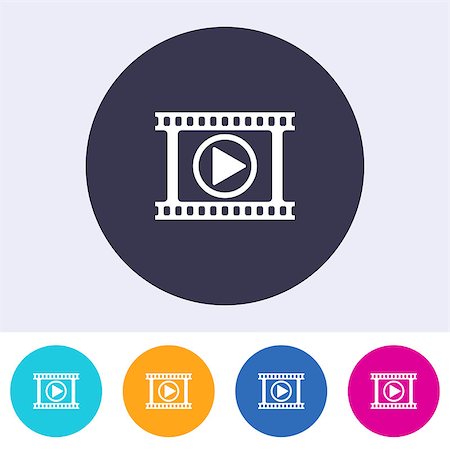 Vector movie play sign on round colorful buttons Stock Photo - Budget Royalty-Free & Subscription, Code: 400-08622013