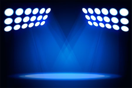 stage floodlight - Background in show. Blue interior shined with spotlight Stock Photo - Budget Royalty-Free & Subscription, Code: 400-08622100