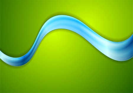 simsearch:400-08978821,k - Blue smooth wave on green background. Vector illustration Foto de stock - Super Valor sin royalties y Suscripción, Código: 400-08622134