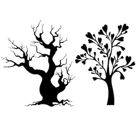 Vector Tree Silhouette Isolated on White Backgorund. Stockbilder - Microstock & Abonnement, Bildnummer: 400-08622314
