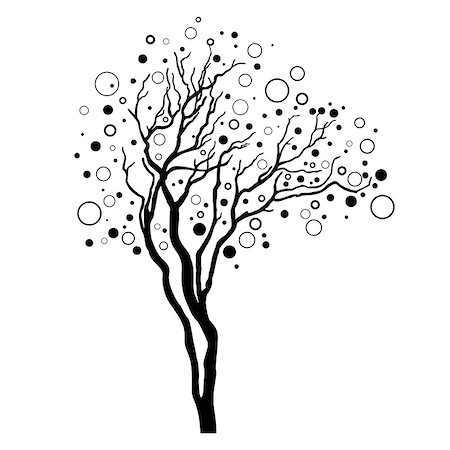 Vector Tree Silhouette Isolated on White Backgorund. Stockbilder - Microstock & Abonnement, Bildnummer: 400-08622312