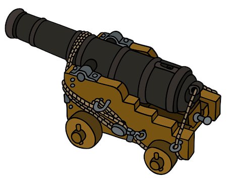 sailor weapon ship - Hand drawing of a historic naval cannon Stock Photo - Budget Royalty-Free & Subscription, Code: 400-08622337