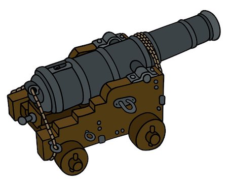 sailor weapon ship - Hand drawing of a historic naval cannon Stock Photo - Budget Royalty-Free & Subscription, Code: 400-08622338