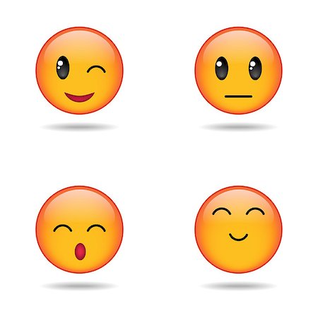 simsearch:400-06420338,k - Set of emoji or emoticons isolated on white background. Vector illustration Stock Photo - Budget Royalty-Free & Subscription, Code: 400-08622382