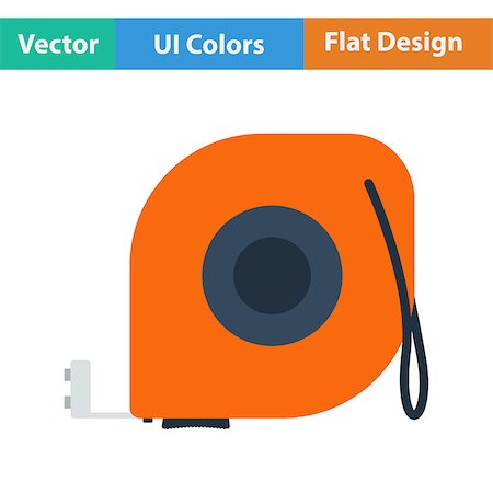 simsearch:400-07246719,k - Flat design icon of constriction tape measure in ui colors. Vector illustration. Stockbilder - Microstock & Abonnement, Bildnummer: 400-08622818