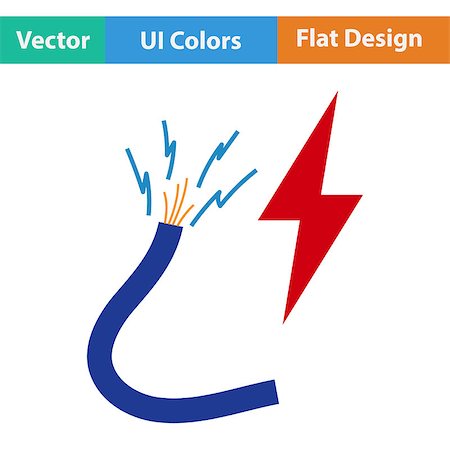 simsearch:400-04782405,k - Flat design icon of Wire  in ui colors. Vector illustration. Photographie de stock - Aubaine LD & Abonnement, Code: 400-08622825