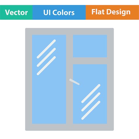 simsearch:400-06080334,k - Flat design icon of closed window frame in ui colors. Vector illustration. Photographie de stock - Aubaine LD & Abonnement, Code: 400-08622842