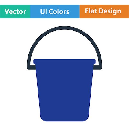 simsearch:400-08796800,k - Flat design icon of bucket in ui colors. Vector illustration. Foto de stock - Royalty-Free Super Valor e Assinatura, Número: 400-08622843