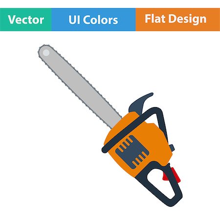 simsearch:400-08531083,k - Flat design icon of chain saw in ui colors. Vector illustration. Stock Photo - Budget Royalty-Free & Subscription, Code: 400-08622872