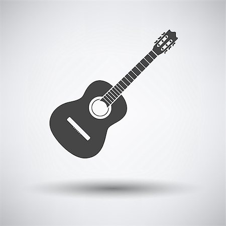 simsearch:400-07505739,k - Acoustic guitar icon on gray background with round shadow. Vector illustration. Stock Photo - Budget Royalty-Free & Subscription, Code: 400-08622882