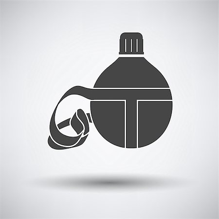 Touristic flask  icon on gray background with round shadow. Vector illustration. Stock Photo - Budget Royalty-Free & Subscription, Code: 400-08622891
