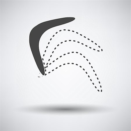 Boomerang  icon on gray background with round shadow. Vector illustration. Stock Photo - Budget Royalty-Free & Subscription, Code: 400-08622907
