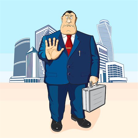 pavelmir (artist) - The director or the banker against the backdrop of tall buildings Stockbilder - Microstock & Abonnement, Bildnummer: 400-08623088