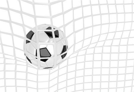 simsearch:400-08372849,k - Soccer ball in white net. Goal action as a symbol of competition and scoring. 3D illustration Stock Photo - Budget Royalty-Free & Subscription, Code: 400-08623416