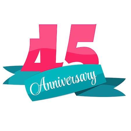 Cute Template 45 Years Anniversary Sign Vector Illustration EPS10 Stock Photo - Budget Royalty-Free & Subscription, Code: 400-08623460