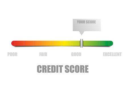 detailed illustration of a credit score meter with pointer, eps10 vector Fotografie stock - Microstock e Abbonamento, Codice: 400-08623561