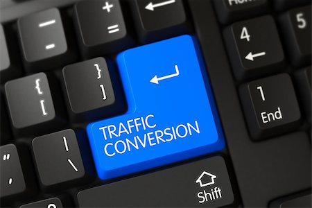 simsearch:400-09066724,k - Concepts of Traffic Conversion, with a Traffic Conversion on Blue Enter Key on PC Keyboard. Blue Traffic Conversion Key on Keyboard. PC Keyboard Keypad Labeled Traffic Conversion. 3D Render. Stock Photo - Budget Royalty-Free & Subscription, Code: 400-08623635