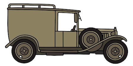 simsearch:400-08966942,k - Hand drawing of a vintage sand military van - not a real type Stock Photo - Budget Royalty-Free & Subscription, Code: 400-08623713