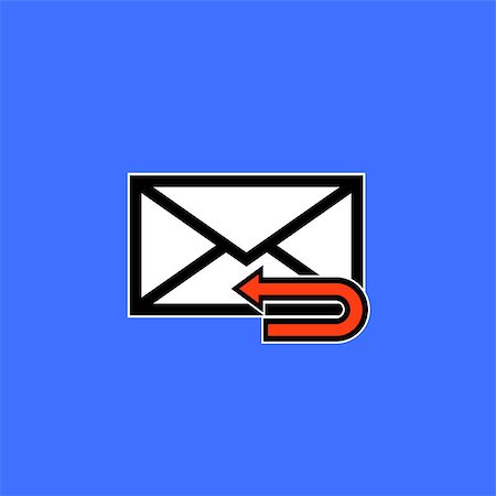 posta in uscita - Email symbol letter icon - vector, flat design. Eps 10. Fotografie stock - Microstock e Abbonamento, Codice: 400-08623813