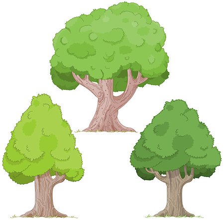 Illustration of tree set Foto de stock - Super Valor sin royalties y Suscripción, Código: 400-08623926